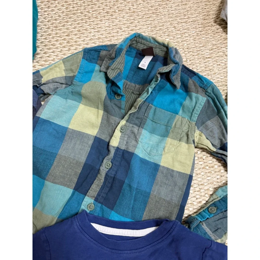 Tea Collection Boys 7 Piece Lot Size 3T Dinosaur Crocodile Plaid Joggers Shirts